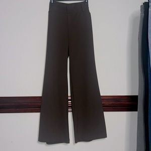 126. Pink Twill Brown Ponte Dress Pants Wide Leg Size @0